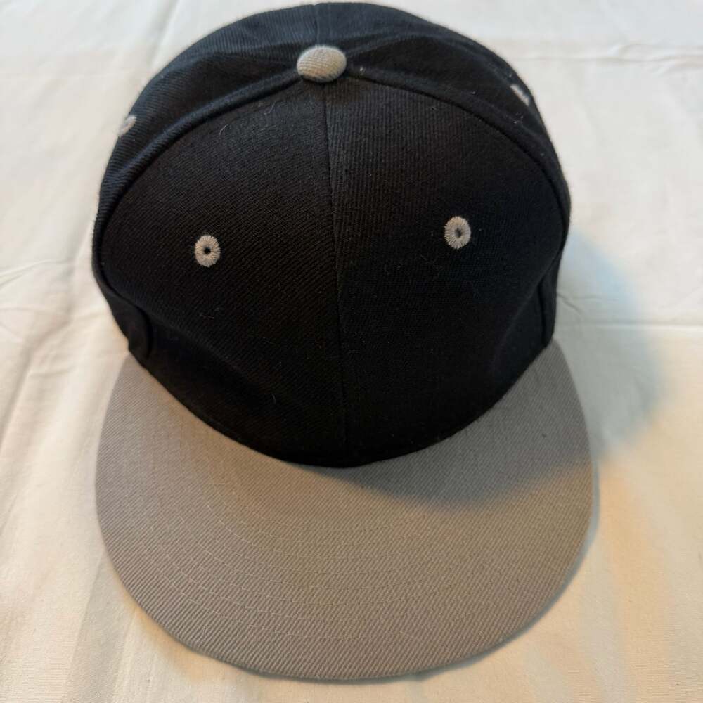 Vintage Decky Black Gray Snapback Hat Green Undervisor Blank Cap Rare